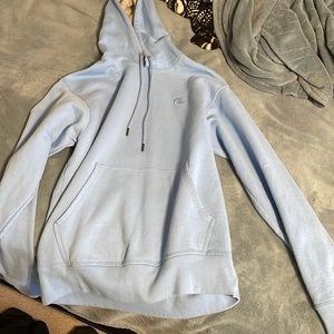 light blue Champion hoodie/sweatshirt